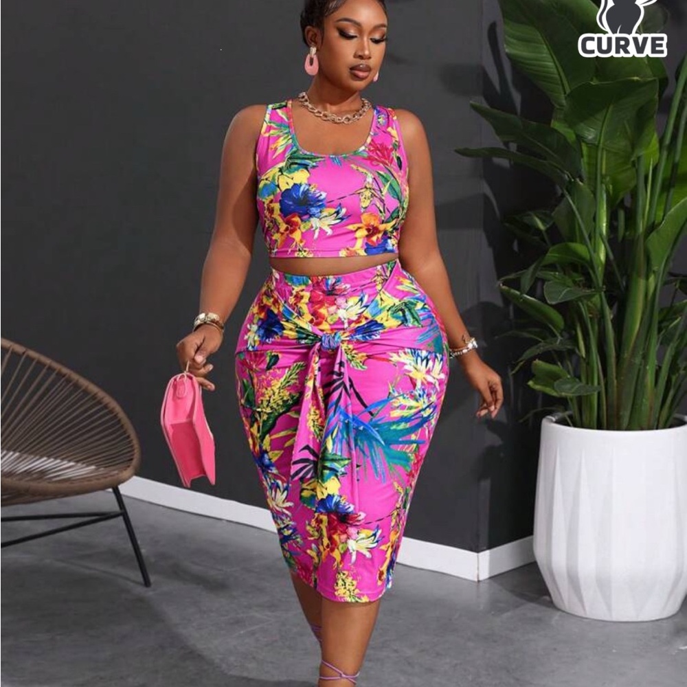 Vibrant Floral Two-Piece Set